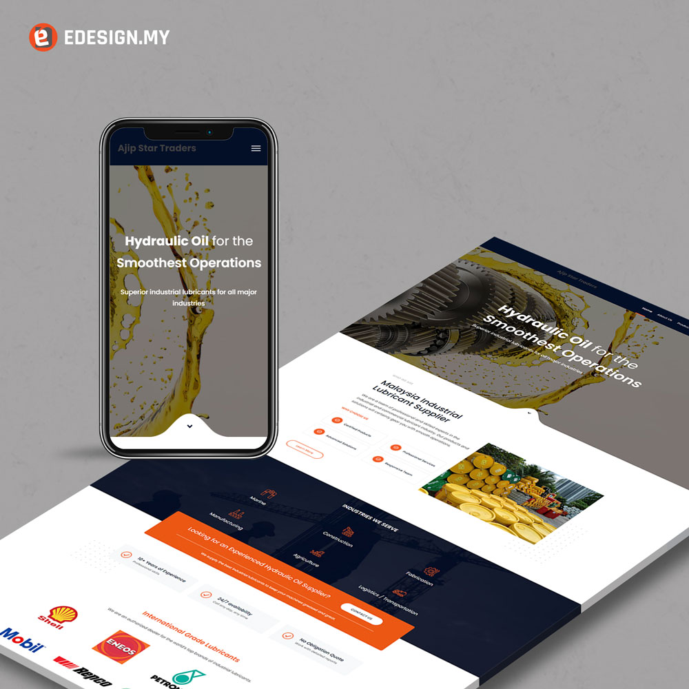 website development for industrial lubricant supplier company